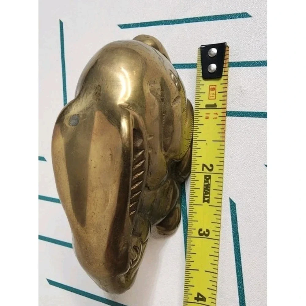 Vintage Brass Bunny Rabbit Figure Statue‎ Paper Weight Desk Ornament MCM